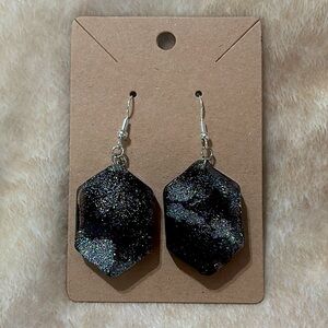 Black and Silver Dangle Earrings